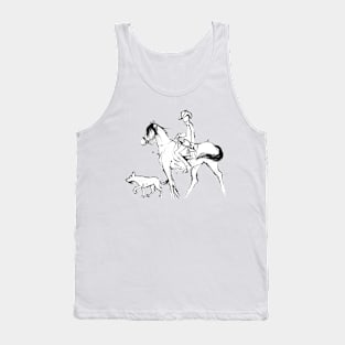 Country By Heart - Cowboy with his horse and dog Tank Top